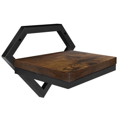 Raft de Perete, pentru Flori, Plante, Carti și Obiecte Decorative, Vintage, Industrial, din Lemn si Metal, Aplicare Universala, Elemente de Montare In foto