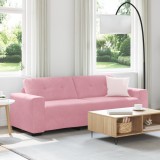 Canapea 3 locuri vidaXL, roz, 180 cm, din catifea