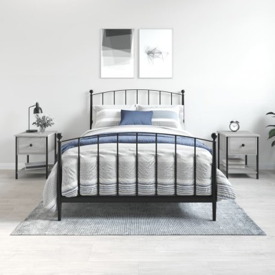 vidaXL Noptiere, 2 buc., gri sonoma, 34x35,5x45 cm, lemn compozit 825860 foto