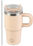 Termos MagicHome pentru cafea si ceai, 550 ml, cu pai, inox