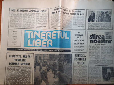 ziarul tineretul liber 16 iunie 1990-foto si articole despre mineriada foto