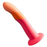 Romp-Dizi Dildo din Silicon Tricolor, 18 cm-Waterproof, Ventuza