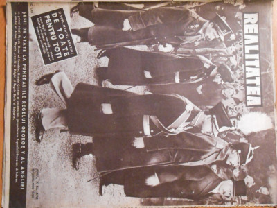 Revista Realitatea Ilustrata, 5 febr. 1936, regele Carol II, funeraliile George foto