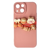 Husă Silicon 3D Cartoon Apple iPhone 13 Mini Pink Candy - Protecție Premium
