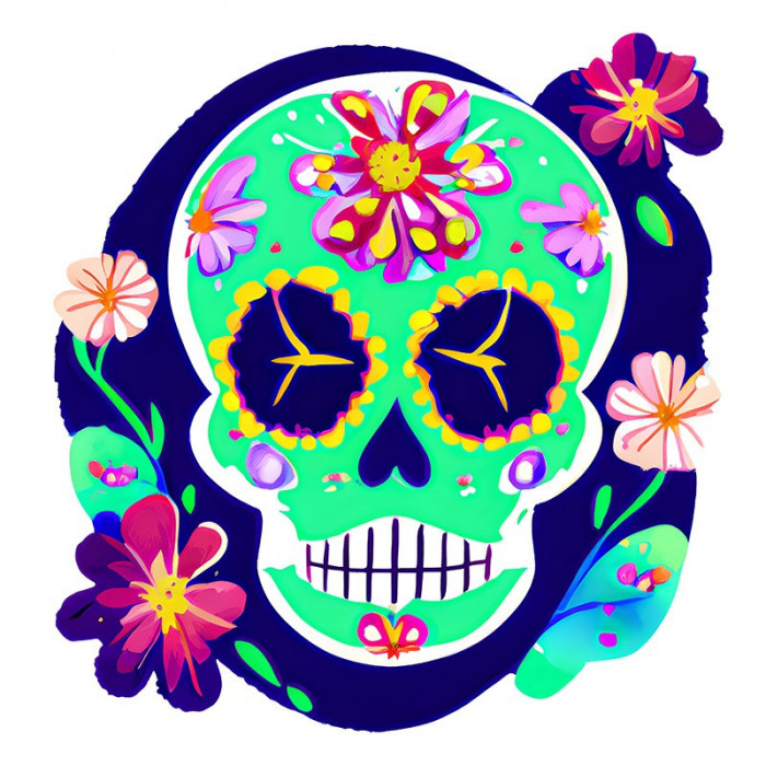 Sticker decorativ, Craniu, Multicolor, 60 cm, 10031ST