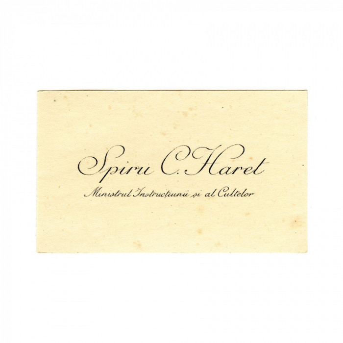 Spiru Haret, carte de vizită