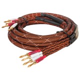 Set cabluri difuzor cu mufe banana 4mm x2 conductor cupru 15AWG 1.6mm2 5m Kruger&amp;Matz KM0335-5M
