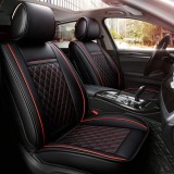 2 x LUX Huse Scaune pentru Masini Auto Universal Negru Rosu Eco Piele
