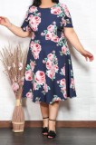 Cumpara ieftin Rochie in clos cu imprimeu Gloris Roze - 52Marimea