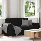 Cumpara ieftin Canapea cu 2 locuri, neagră, 140 cm, material textil
