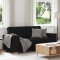 Gossi canapea cu 2 locuri, neagra, 140 cm, material textil