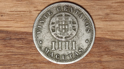 Angola - moneda de colectie rara - 4 macutas 1928 - stare buna, tiraj 500k foto