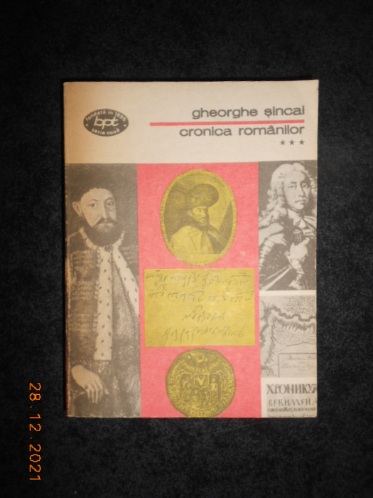GHEORGHE SINCAI - CRONICA ROMANILOR volumul 3