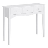 HOMCOM Masă Consolă Modernă cu 3 Sertare, Consolă de Intrare din MDF, pentru Hol, Sufragerie, 100x32x85 cm, Alb | Aosom Romania