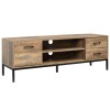 HOMCOM Suport TV cu Ușă, Sertar și Spațiu Depozitare pentru Ecrane p&acirc;nă la 50", Picioare Oțel, 135x35x41.7 cm, Cafea | Aosom Romania