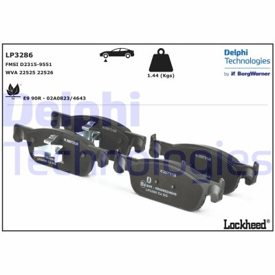 DELPHI LP3286 set placute frana,frana disc foto