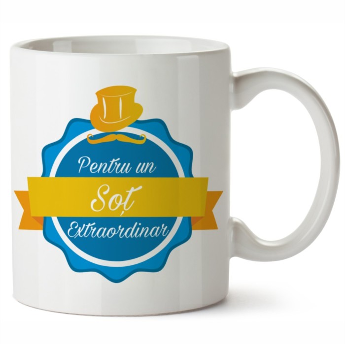 Cana alba personalizata Pentru Un Sot Extraordinar, INOVATIX&reg;. 330ml