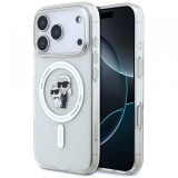 Husa MagSafe pentru Apple iPhone 17 Pro, Karl Lagerfeld, IML Glitter Karl &amp; Choupette, Transparenta