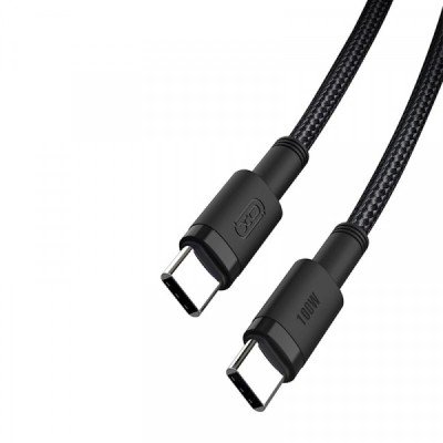 Cablu Date si Incarcare USB-C - USB-C XO Design NB-Q199, 100W, 1.5m, Negru foto