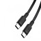 Cablu Date si Incarcare USB-C - USB-C XO Design NB-Q199, 100W, 1.5m, Negru