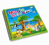 Cumpara ieftin Carte reutilizabila de colorat, model animale, 8 pagini, 19 x 15.5 cm, marker cu apa inclus, caiet educativ cu spirala pentru copii 3+ ani