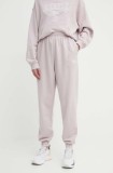 Reebok Classic pantaloni de trening din bumbac Archive Essentials culoarea roz, neted, 100076215
