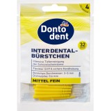 Set 32x Periute Interdentare, Dontodent, Mittel Fein, Curatare Eficienta, Culoare Galbena, ISO 4, Marime 3-5mm