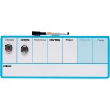 Organizator NOBO, saptamanal, magnetic, 14x36 cm, include marker si magneti, albastru