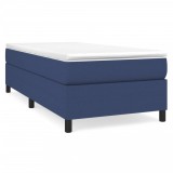 Cumpara ieftin Pat box spring cu saltea, albastru, 80x200 cm, textil