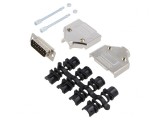 Mufă D-Sub 15 Pin Tată pe Cablu Drept pentru Lipire - Set Complet