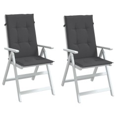 vidaXL Perne scaun cu spătar &icirc;nalt, 2 buc. antracit 120x50x4 cm textil 4002409
