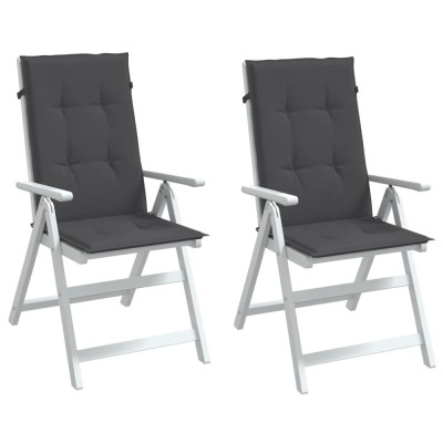 Perne scaun cu spătar &amp;icirc;nalt, 2 buc. antracit 120x50x4 cm textil foto