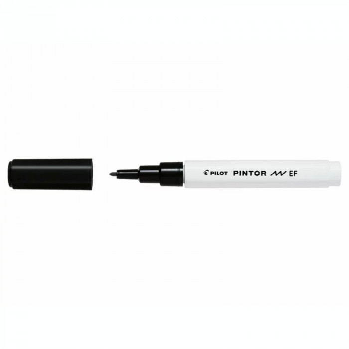 Marker cu vopsea Pintor Pilot 0.7 mm varf rotund Negru Ef