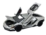 Macheta Lamborghini Stil 1/24 replica metal cu sunete, lumini si usi verticale gri nichel