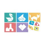 Joc creativ Tangram traditional cu piese translucide, MINILAND