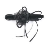 Choker elegant cu floare din voal negru