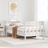 VidaXL Cadru pat fără saltea, alb, 90x190 cm, lemn masiv de pin