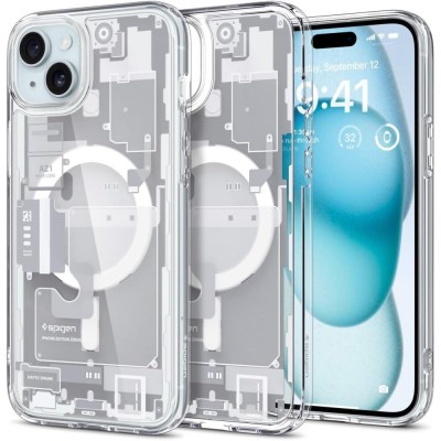 Husa iPhone 15 Spigen Ultra Hybrid MagSafe Zero One, alb foto