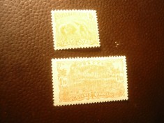 2 Timbre Guyana Franceza 1922 Motive locale . valorile 5c si 1,1fr foto