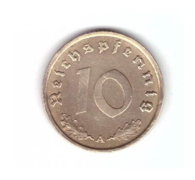 Moneda Germania 10 pfennig 1938 A, stare buna, curata foto