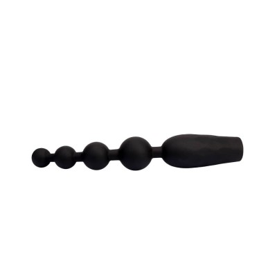 Bile Anale Cu Vibratii Bumpy Bead, Negru, 18.5 cm foto