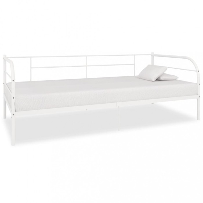 vidaXL Cadru pat de zi, alb, 90 x 200 cm, metal 284672
