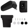 Cotiera Auto Universala Neagra ABS, 17x32x37-53cm, Inaltime Reglabila, Spatiu Depozitare, Compatibila Ford Focus III