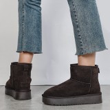 Ghete maro inchis din piele naturala NN605 117, 38 - 41