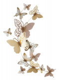 Decoratiune de perete Butterflies Light Pink, Mauro Ferretti, 59.5x111.5 cm, fier, multicolor