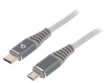 Cablu USB 2.0 Micro USB la USB C 1.5m Alb-Gri