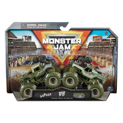 MONSTER JAM SET 2 MASINUTE METALICE SHAKER SI SOLDIER FORTUNE SCARA 1 LA 64 SuperHeroes ToysZone foto