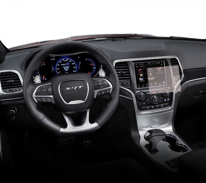 Folie protectie display navigatie Duragon, din silicon, pentru Jeep Grand Cherokee SRT 2013-2020, transparenta, anti-shock, kit instalare