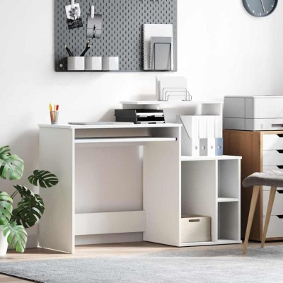 vidaXL Birou cu depozitare Alb 120.5 x 44 x 88.5 cm Lemn compozit 869474 foto