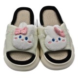 Papuci Pillow Slipper Cloud Kitty Anti-Derapanti cu Bordura si Talpa din Spuma Foarte Usori, Alb, 38-39